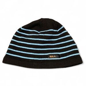 Y2k bula brown and baby blue stripper beanie